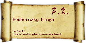 Podhorszky Kinga névjegykártya